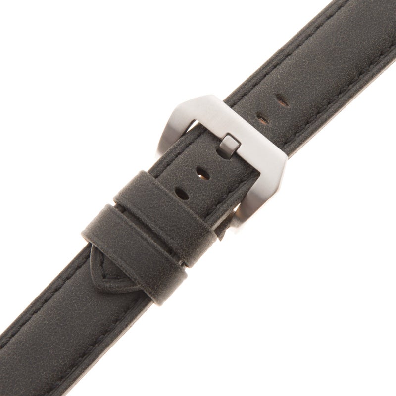 Gilden Gents 22-24mm Vintage Thick Padded Leather Watch Band VINBAND, fits Panerai watches (24mm, Dark Gray) - Image 3